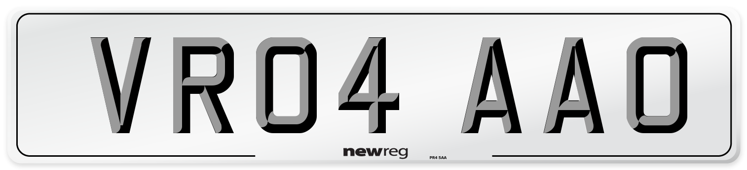VR04 AAO Number Plate from New Reg